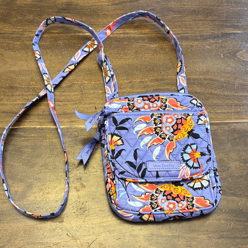 Vera Bradley Crossbody Bag - Blue and Orange Floral